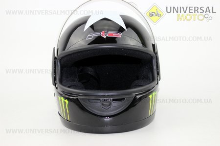 Шлем закрытый 825-3 MONSTER - XS-ЧЕРНЫЙ с рисунком белой звезды