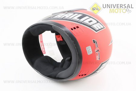 Шолом інтеграл, закритий 825-2 S, ЧЕРВОНИЙ матовий з чорним малюнком. F-2 (Шоломи / UM3013-V69)