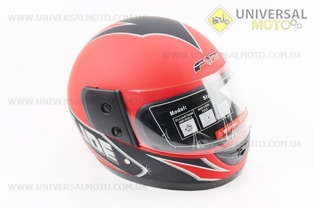 Шолом інтеграл, закритий 825-2 S, ЧЕРВОНИЙ матовий з чорним малюнком. F-2 (Шоломи / UM3013-V69)