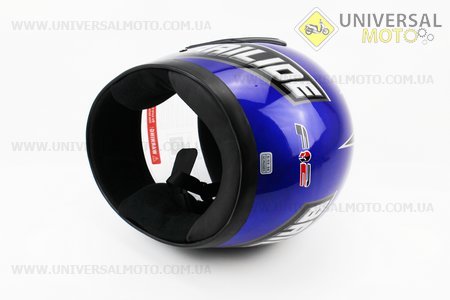Шолом інтеграл, закритий 825-2 S, СИНІЙ глянець з чорним малюнком (можливі подряпини, дефекти фарбування). F-2 (Шоломи / UM3013-V73)
