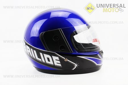 Шолом інтеграл, закритий 825-2 S, СИНІЙ глянець з чорним малюнком (можливі подряпини, дефекти фарбування). F-2 (Шоломи / UM3013-V73)
