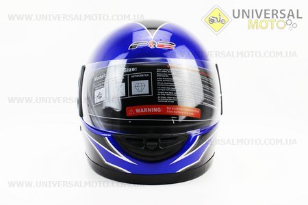 Шолом інтеграл, закритий 825-2 S, СИНІЙ глянець з чорним малюнком (можливі подряпини, дефекти фарбування). F-2 (Шоломи / UM3013-V73)