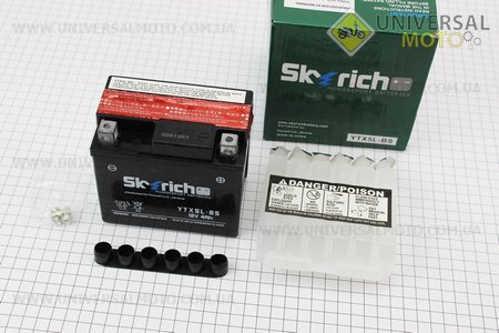 Аккумулятор 4Аh YTX5L-BS (кислотный сухой) 112/70/105мм, 2018. Skyrich (Аксессуары / UM3014-V79)