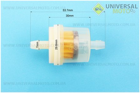 Фильтр топливный прозрачный без магнита (элемент - бумага)