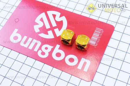 Колпачок ниппеля "КУБИК"  ЗОЛОТОЙ, 2шт