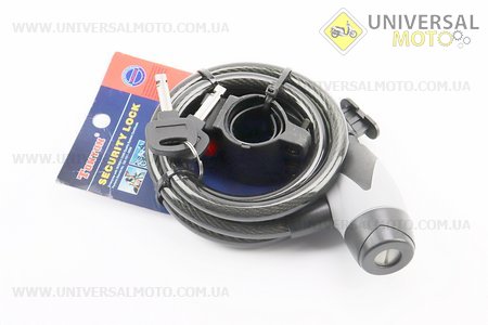 Замок протиугінний тросовий 1500х12мм під ключ, кріплення за трубу сидіння, TY545. Tonyon (Різне / UM3016-V51)