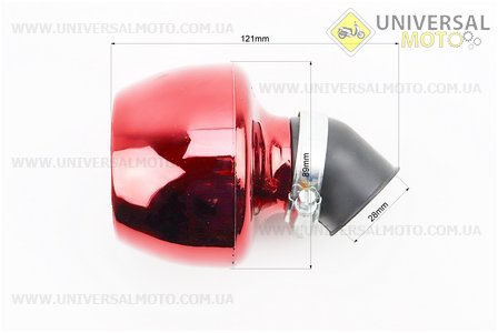 Фільтр повітряний нульовий 28мм 45град. "ТУРБИНА" червона. Китай (Різне / UM3017-V00)