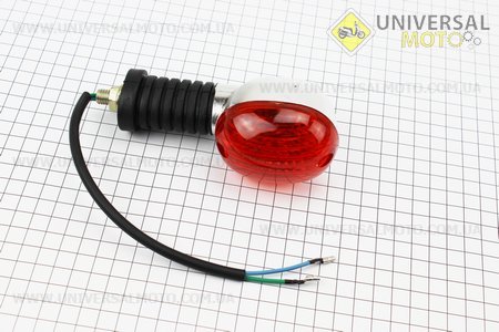 Поворот "ОВАЛ" большой хром., длинная ножка, темно оранж. стекло. Китай (Аксессуары / UM3017-V10)