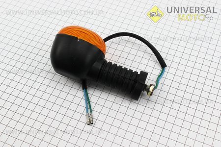 Поворот "ОВАЛ" великий чорний, довга ніжка, помаранчеве скло світле. Китай (Різне / UM3017-V12)