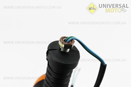 Поворот "ОВАЛ" великий чорний, довга ніжка, помаранчеве скло світле. Китай (Різне / UM3017-V12)