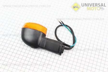 Поворот "СВЕЧА" черный короткая ножка, оранж. стекло. Китай (Аксессуары / UM3017-V15)