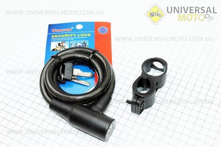 Замок протиугінний тросовий 1000х12мм під ключ, кріплення за трубу сидіння, TY505. Tonyon (Різне / UM3017-V19)