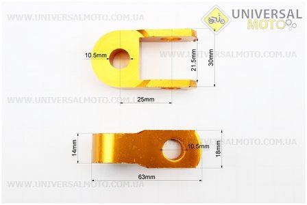 Удлинитель заднего амортизатора 25мм к-кт 2шт, желтый