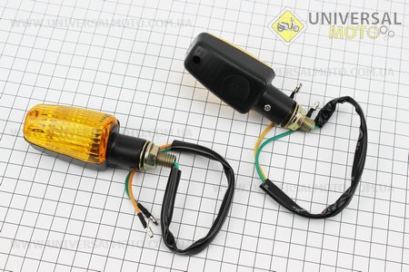 Поворот "Човник" чорний, помаранчеве скло, комплект 2шт. monster (Різне / UM3017-V22)