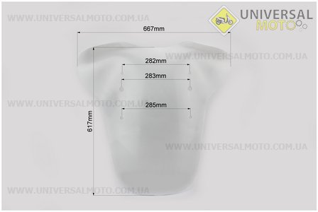 Скло вітрове 67х62см (3 мм) МОТО з кріпленням на кермо. Китай (Різне / UM3017-V37)