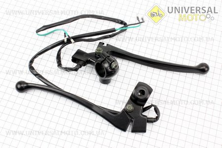 Важелі керма лівий, правий з кріпленням під дзеркало, комплект 2шт (М10 правая) GY6 125-150. Китай (Різне / UM3017-V38)