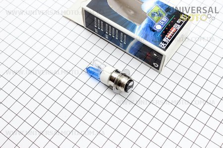 Лампа фары P15D-25-1 12V 35/35W "двойная" белая/синяя