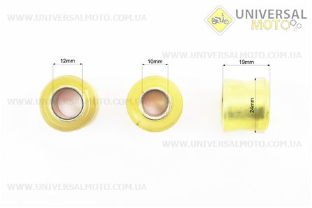 Сайлентблок амортизатора + втулка 10мм і 12мм комплект 4шт, ЖОВТИЙ. Китай (Різне / UM3017-V86)