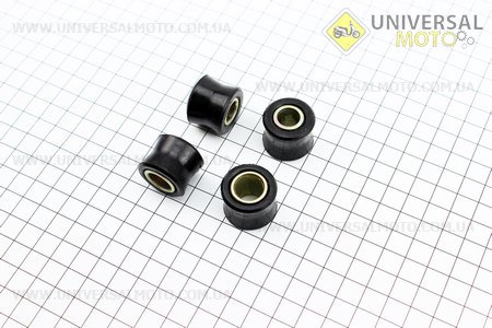 Сайлентблок амортизатора + втулка 10мм і 12мм комплект 4 штуки, чорний. Китай (Сайлентблок / UM3017-V87)