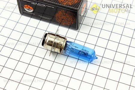 Лампа фары P15D-25-1 12V 18/18W синяя, HQ фокус