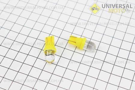 Лампа 1-диодная LED поворотов ЖЕЛТЫЙ T10, 2шт