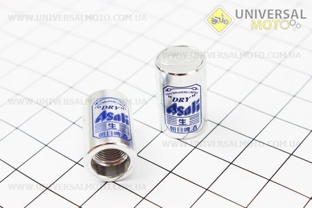 Колпачок ниппеля "ПИВНАЯ банка" серебристый, 2шт