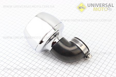 Фильтр воздушный нулевой 38мм 45град "ХРОМ" TURBO