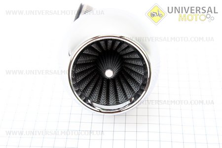 Фильтр воздушный нулевой 38мм 45град "ХРОМ" TURBO