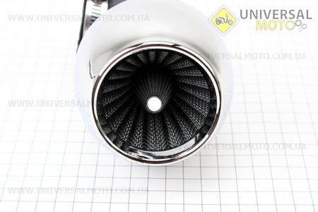 Фильтр воздушный нулевой 45мм 45град "ХРОМ" TURBO