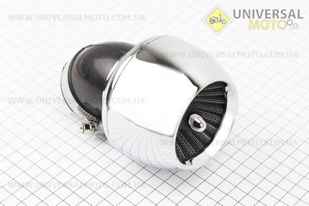 Фильтр воздушный нулевой 48мм 45град "ХРОМ" TURBO
