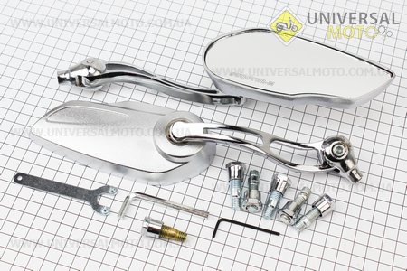 Зеркала к-кт "хром КАПЛЯ" zx-2494, м8/м10 универсальные