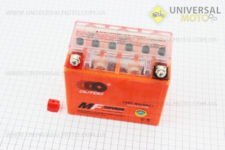 Аккумулятор 7Аh МОТО 12N7-BS (гелевый, оранж) 135/75/120мм, 2016