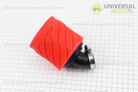 Фільтр повітряний нульовий 35мм 45 градусів "Циліндр" (поролоновий), червоний. SALO (Повітряний фільтр / UM3019-V67)