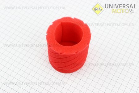Фільтр повітряний нульовий - елемент для 35мм "циліндр" (поролоновий), червоний. SALO (Повітряний фільтр / UM3019-V71)
