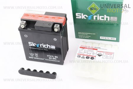 Аккумулятор 6Аh YTX7L-BS (кислотный сухой) 110/65/130мм, 2018