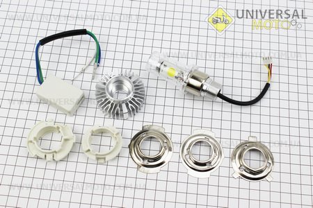 Лампа фари діодний LED-2 SUPER універсальна (комплект різних кріплень), з стабілізатором. Китай (Різне / UM3019-V95)