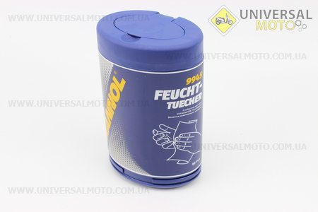 ВЛАЖНЫЕ ОСВЕЖАЮЩИЕ САЛФЕТКИ для рук в тубусе (80шт). MANNOL (Мотохимия / UM3040-V26)