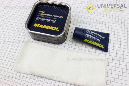 Полірувальний набір "Schleifpaste Profi Set" 325g + 75g. MANNOL (Мотохімія / UM3040-V53)