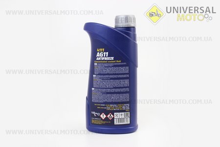 АНТИФРИЗ AG11 концентрат 1:1 голубой, 1л. MANNOL (Мотохимия / UM3040-V96)