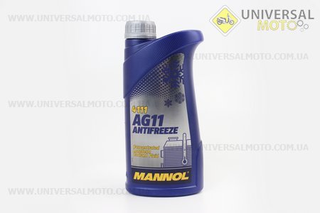 АНТИФРИЗ AG11 концентрат 1:1 голубой, 1л. MANNOL (Мотохимия / UM3040-V96)