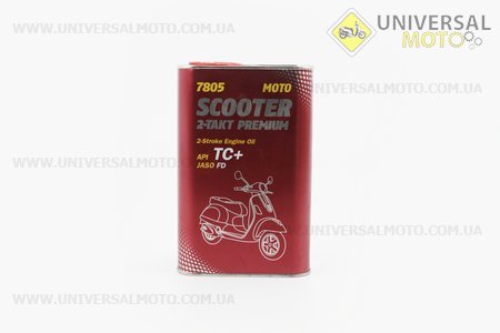 Мастило 2T - синтетичне для мототехніки "SCOOTER PREMIUM TC +",1 літр. MANNOL (Мотохімія / UM3041-V07)