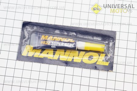Super Glue GEL- СУПЕР КЛЕЙ гелевый (клеит пластик, керамику, стекло и прочее) 3g. MANNOL (Мотохимия / UM3041-V21)