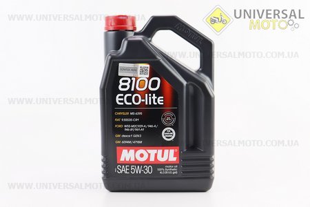 Мастило 4T 5W-30 - синтетичне універсальне "8100 ECO-lite", 4 літри. MOTUL (Мотохімія / UM3041-V90)