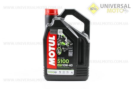 Мастило 4T 10W-40 - напівсинтетичне мотоциклетне "5100 Technosynthese", 4 літри. MOTUL (Мотохімія / UM3043-V16)