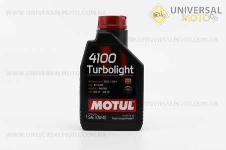 Мастило 4T 10W-40 - напівсинтетичне універсальне "4100 Turbolight",1 літр. MOTUL (Мотохімія / UM3043-V27)