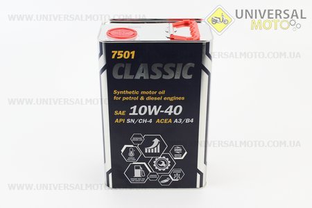 Масло 4T 10W-40 - напівсинтетичне універсальне "Classiс", 4 літри Metal. MANNOL (Мотохімія / UM3044-V23)
