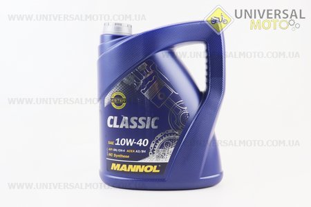 Масло 4T 10W-40 - напівсинтетичне універсальне "Classiс", 5 літрів. MANNOL (Мотохімія / UM3044-V48)