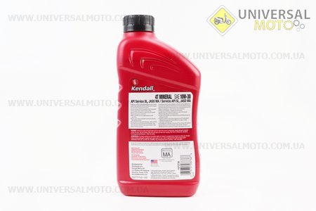 Мастило 4T 10W-30 - напівсинтетична універсальна "KENDALL",1 літр. USA (Мотохімія / UM3044-V58)