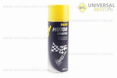 Ефір для легкого та швидкого запуску бензинових та дизельних двигунів "Motor Starter", Аерозоль 450ml. MANNOL (Мотохімія / UM3045-V25)