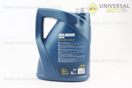 Мастило 4T 10W-40 - напівсинтетичне універсальне, "Molibden Diesel" 5L. MANNOL (Мотохімія / UM3045-V28)